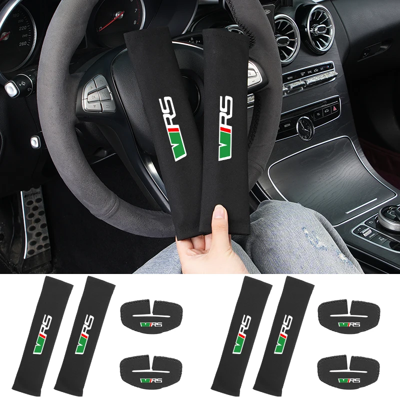 Car Seat Belt Protector Cover Safety Belt Shoulder Pad Accessories For Skoda VRS Octavia Kamiq Kodiaq Karoq RS Superb Fabia Rapi