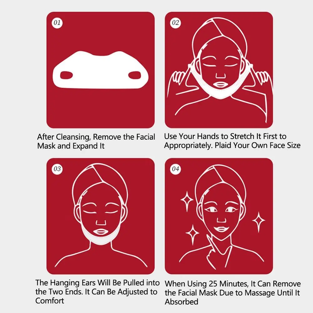 5 قطع/الحزمة قناع رفع الوجه على شكل حرف V، أداة تجميل من الجل الناعم، قناع شد الوجه للعناية بالوجه النحيف، مدلك الوجه #2