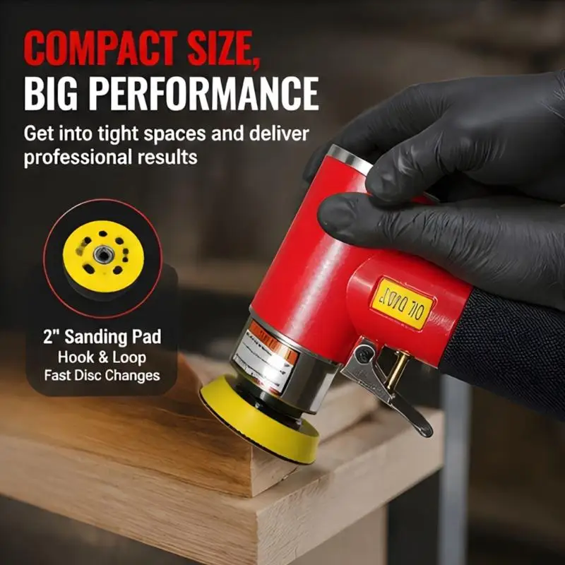 652F Air Detail Sander Set with 63 Piece Pads for Tight Area Polishing