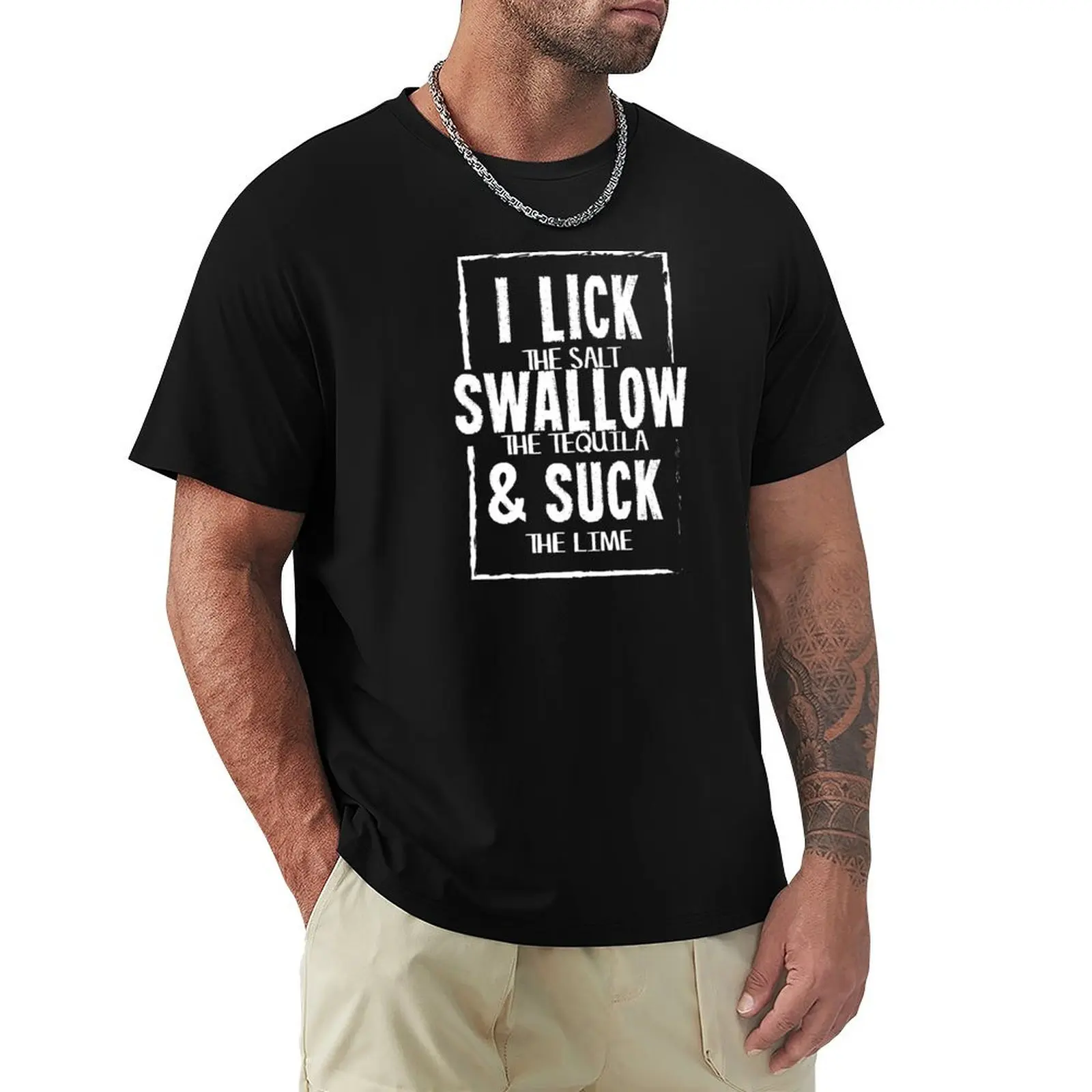 Lamo (sal), bebo (tequila) y chupo (lima) Camiseta de regalo básica de trabajo de manga corta