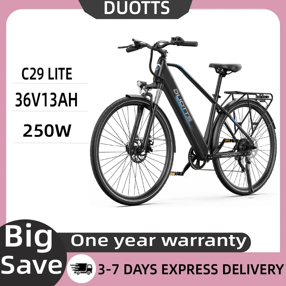 DUOTTS C29 Lite 27.5 pouces adulte vélo électrique 250W ville e-bike 36V 13Ah batterie 7 vitesses vélo électrique