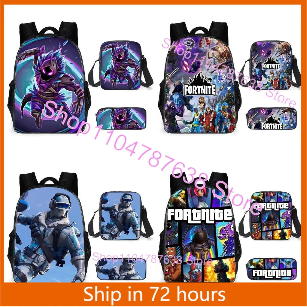 Mochila escolar de dibujos animados en 3D para niños F-FORTNITE Battle Royale, cómoda mochila para ordenador portátil para escuela primaria, Unisex