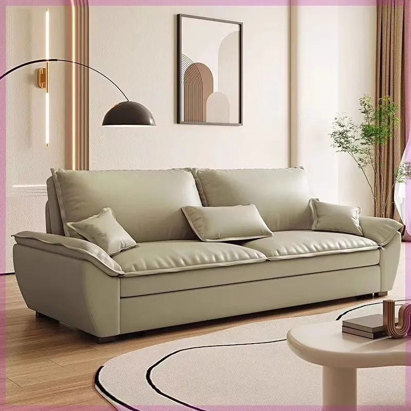 Living Room Furniture Couch 2 Seater Sailboat SofaModern White Fabric Pull Out Convertible Folding Double Sofa Bed With Storage