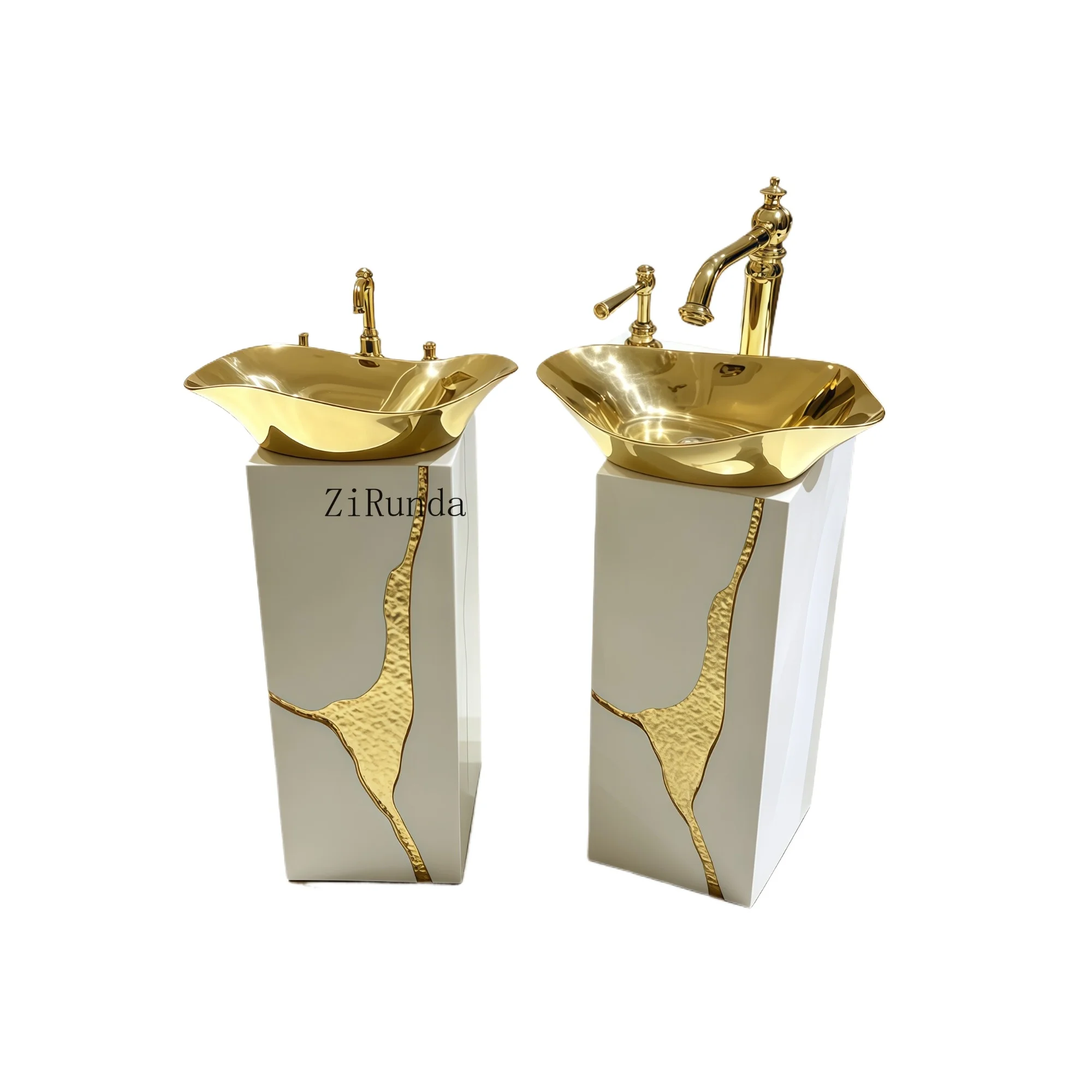 Luxury hotel free-standing stainless steel wash basin modern design, suitable for bathroom use