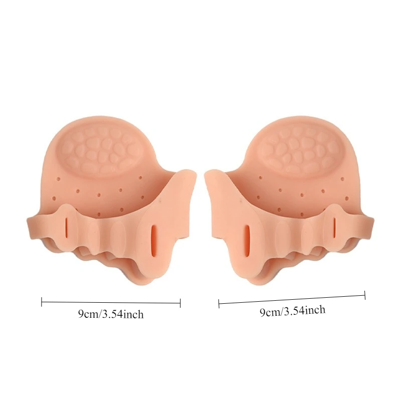Fünf-Loch-Vorfuß-Bogen-Splitter, Silikon, weiche Unterstützung, sanfte Druckfixierung, Vorfuß-Pad in halber Größe, Hallux-Valgus-Korrektur