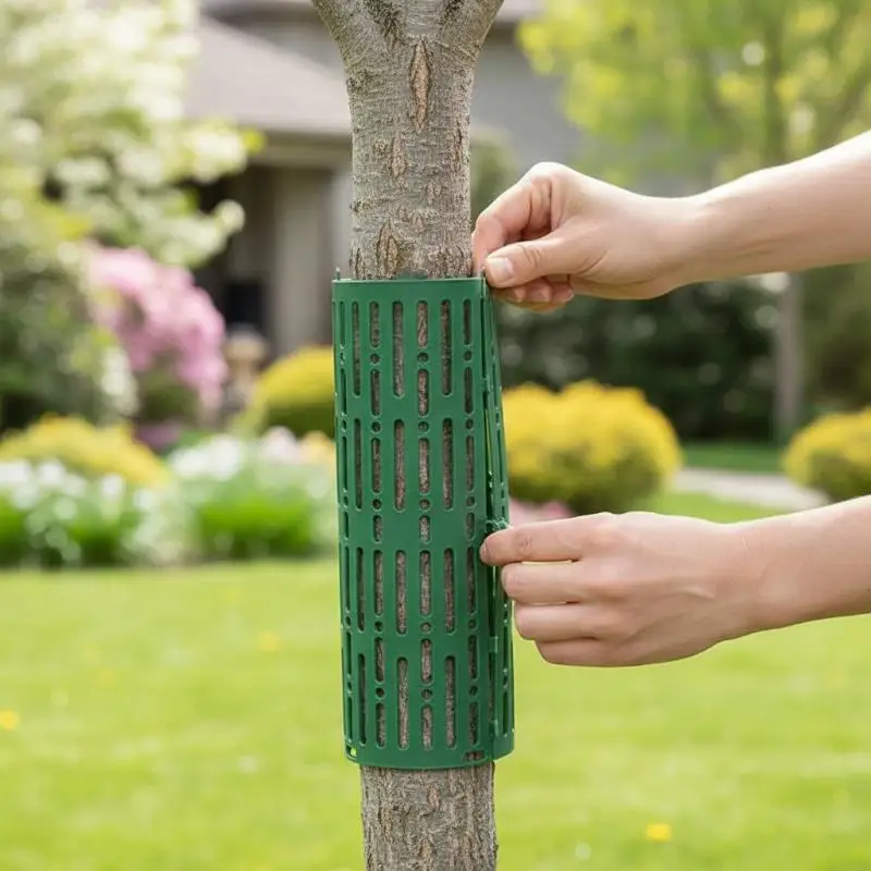Tree Trunk Protector Resizable UV Resistant Tree Bark Guard Prevent Trample Damage Fit Various Plants for Outdoor Gardening