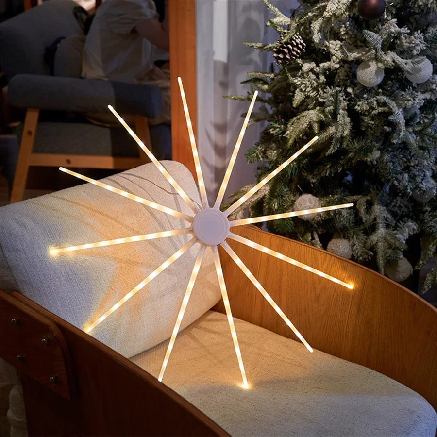 LED Meteor Starburst Light 48/96 LED Hanging Firework Light Christmas Firework Light Holiday Fairy String Light With Remote