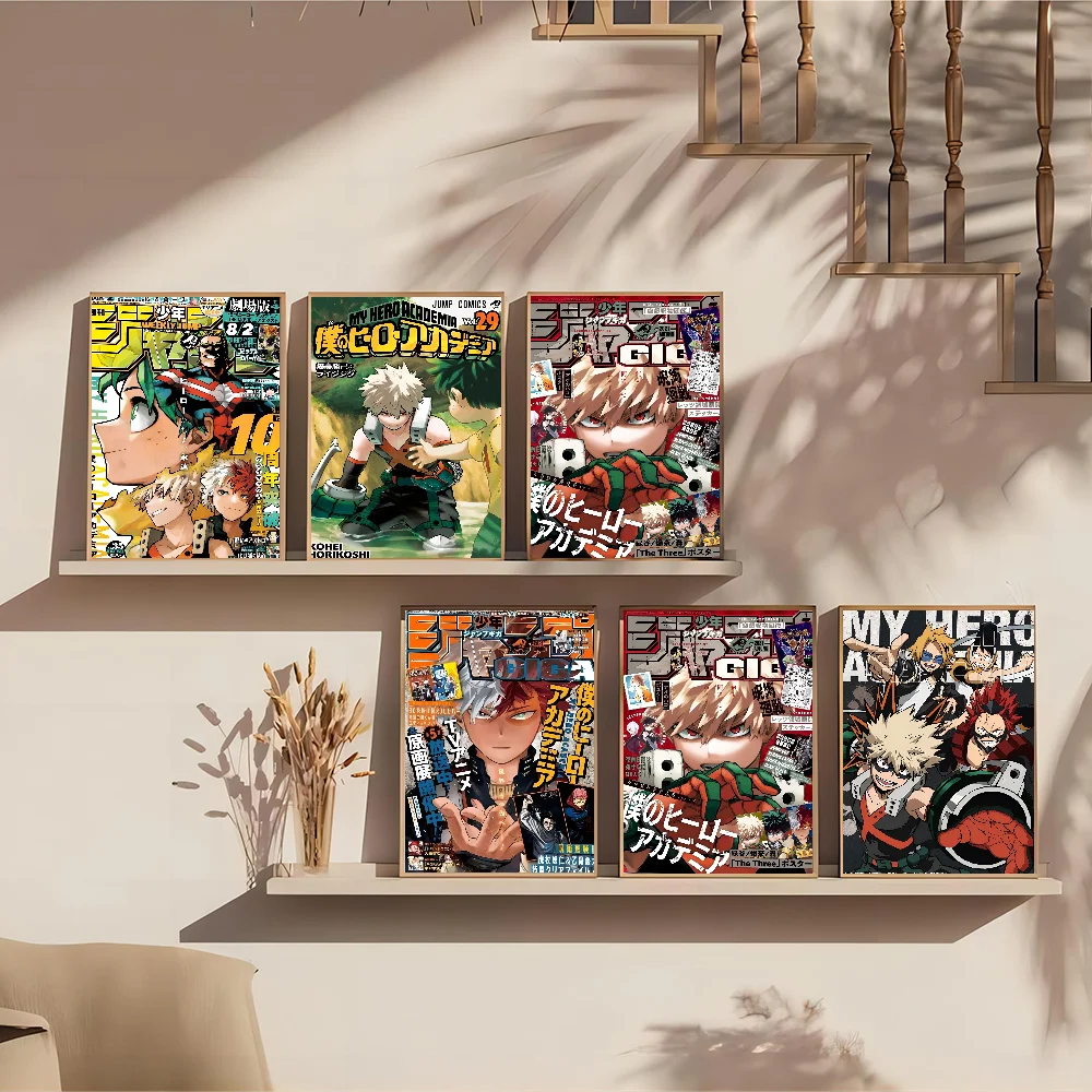 أنيمي B-Bakugo Katsuki الفيلم لزجة الملصقات خمر غرفة المنزل بار مقهى ديكور خمر اللوحة الزخرفية #5