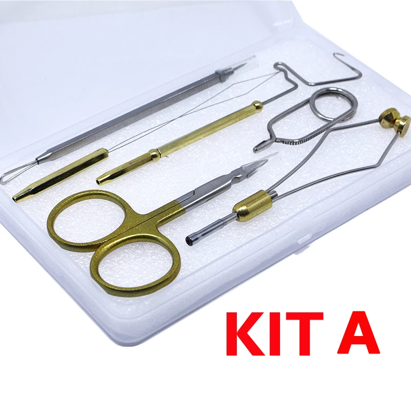 Persuader portable fly tying tools kit with storage box fly tying scissors Dubbing brush assorted fly fishing general tackle kit