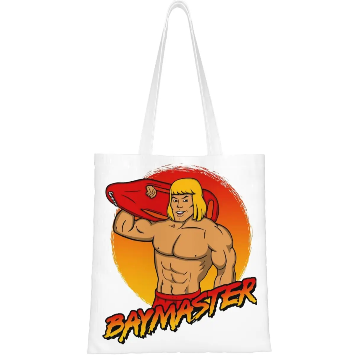 Parody Funny He-man Heman Merch Canvas Tote Bag for Women Simple style Master Of Universe He Man Casual Bags Handbang