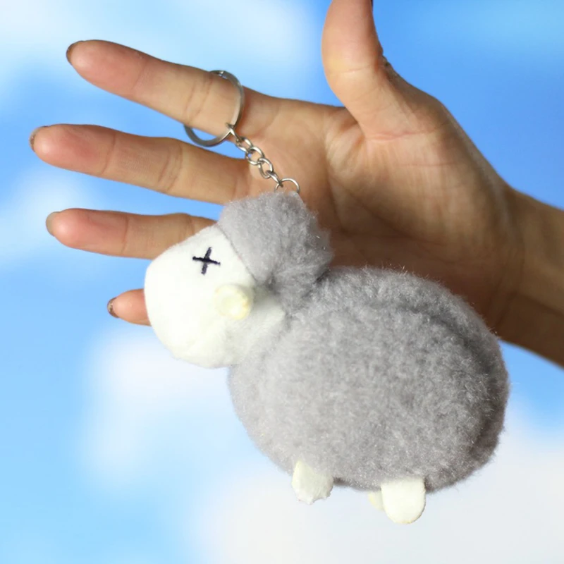 12cm Cute Net Red Sheep Plush Toy Doll Crianças Cartoon Sheep Doll Doll Book Bag Charm Keychain Crianças Plush Toys Gift