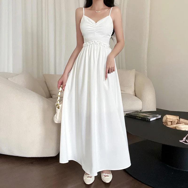 

White Summer Dresses For Girls Women Maxi Wedding Party Bride Prom Dress Fairy Elegant Beach Evening Dress Female Sexy Ball Gown