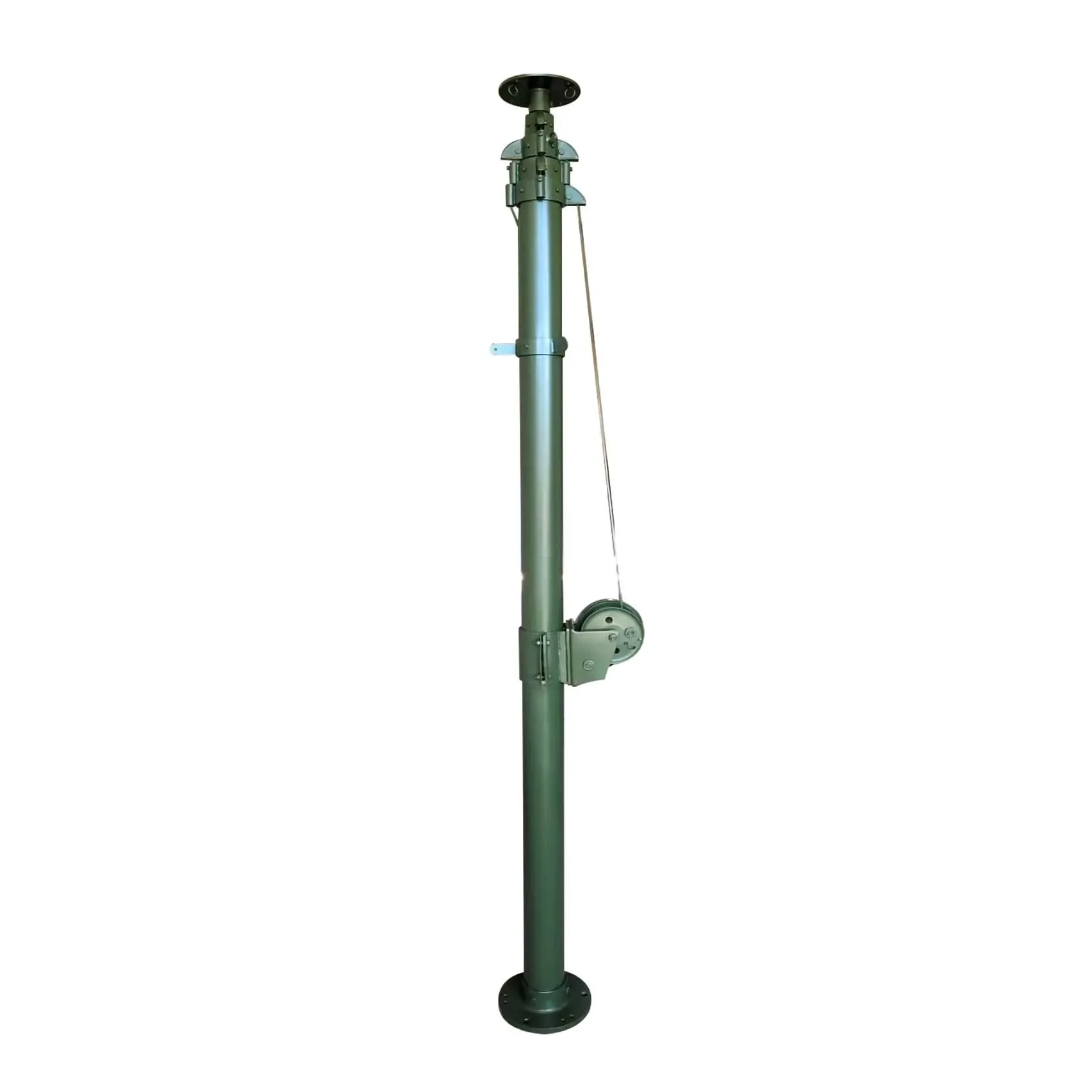 Green 9m Manual Lifting Tripod Mast Lightning Rod Pole