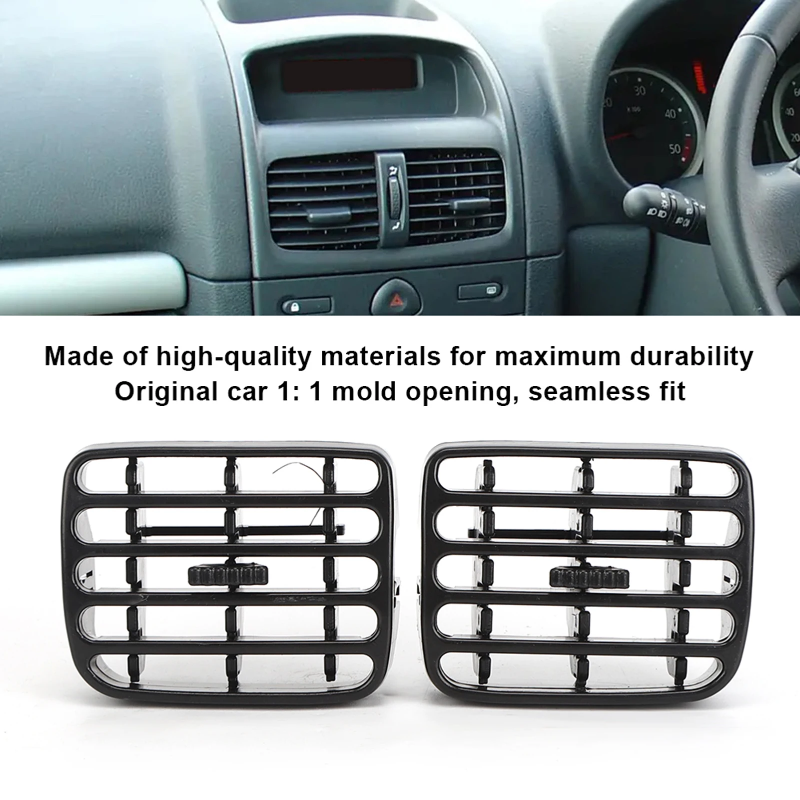 

1Pair Air Condition Vent Frame Car Dashboard Grille Fit for CLIO MK2 1998‑2006 Air Conditioning Vent AC Air Vent Cover