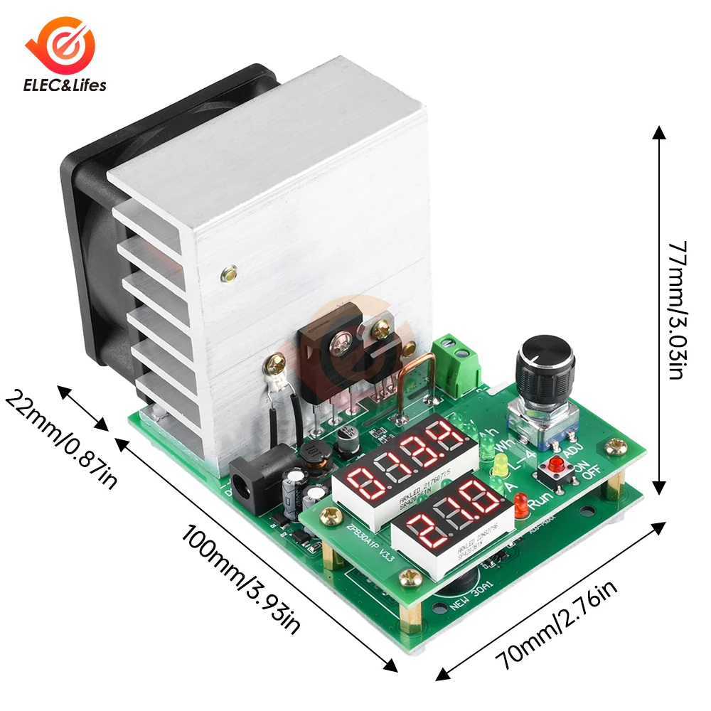 110W 60W 9.99A 30V DC obciążenie bateria litowa testery pojemność monitora rozładowania zasilacz miernik 9.99A płyta