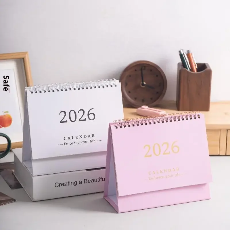 2026 Calendar Simple Memo Book Monthly Daily Planner Scheduler Time Management Home Office Desktop Decoration Standing Calendar