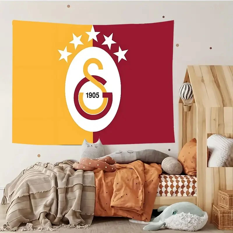 VIKAMA Galatasaray Tapiz Retro, Pancarta Decorativa para Colgar en la Pared, Regalo para Fanáticos del Deporte, Decoración para Sala de Estar y Dormitorio