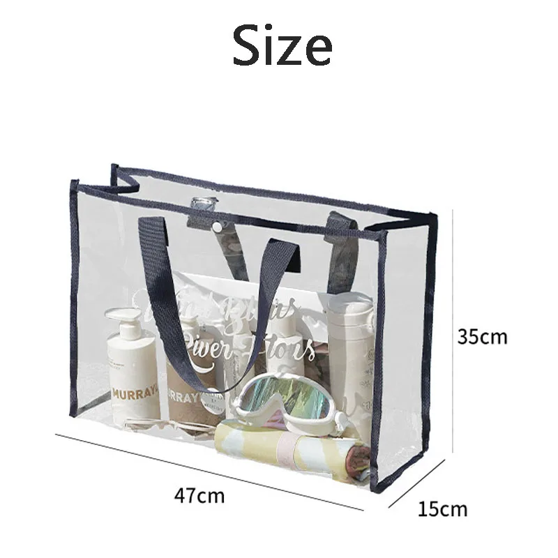 Transparent PVC Bag Travel Handle Swimming Bag for Water Training for Outdoor Makeup Bag Storage Bag for Beach Travel Organizer