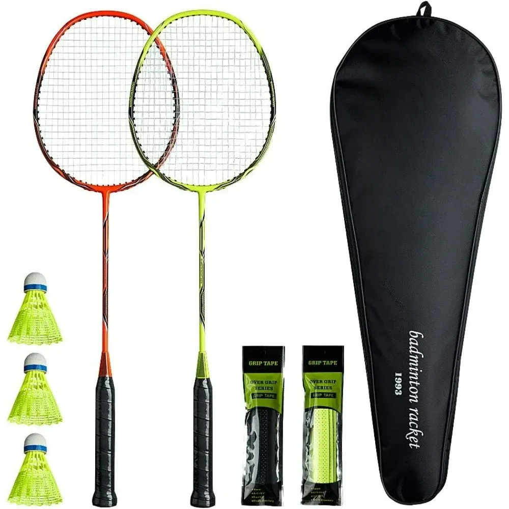 Professional Carbon Fiber Badminton Rackets Badminton Racquet , Sweat-Absorbent and Non-Slip Grip Tap, Stable Structure.