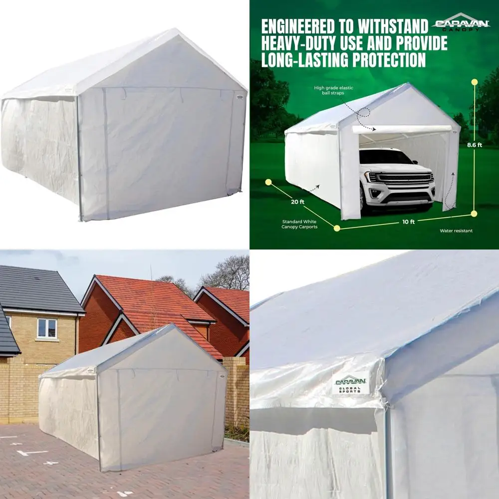 

Inflatable Garage Cover with Sidewalls, White, Ideal for Outdoor Storage and Carport Protection, Caravan Canopy Tent Accessories