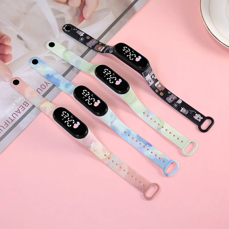 50pcs/lot Children's Watch LED Waterproof Women Touch Electronic Sports Bracelet Watch kids Brithday Gifts