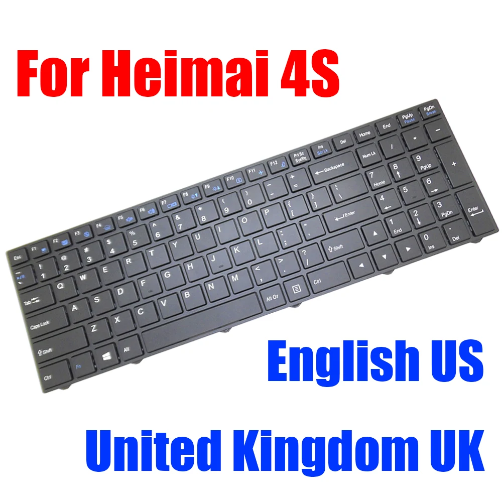 

US UK Laptop Keyboard For MaiBenBen For Heimai 4S English United Kingdom Black With Backlit