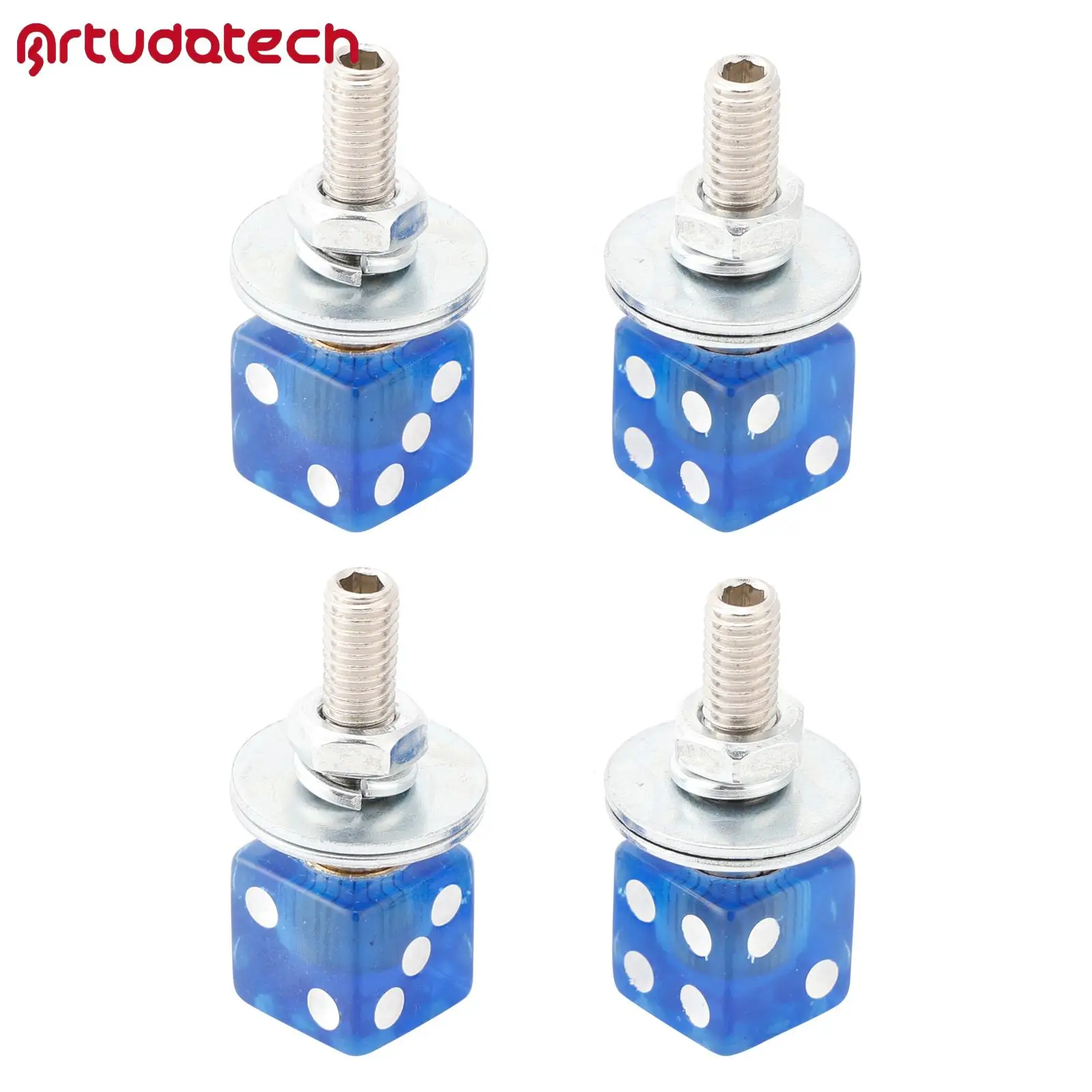 

M6 Пластиковая головка с кубиками, винты для рамки номерного знака, болты, фурнитура, синий X4