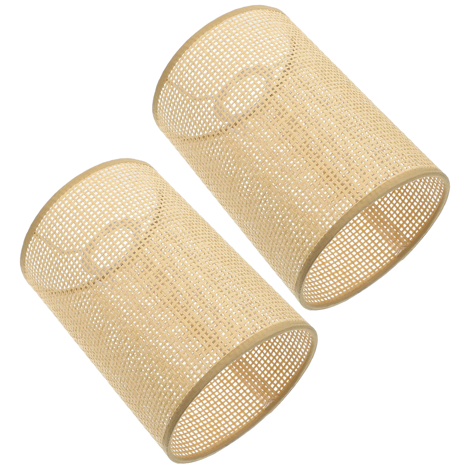 

Rattan Lamp Shades E27 E14 Light Cover for Bedroom Table Floor Lamps Woven Bamboo Hotel Decor Rustic Drum Shade