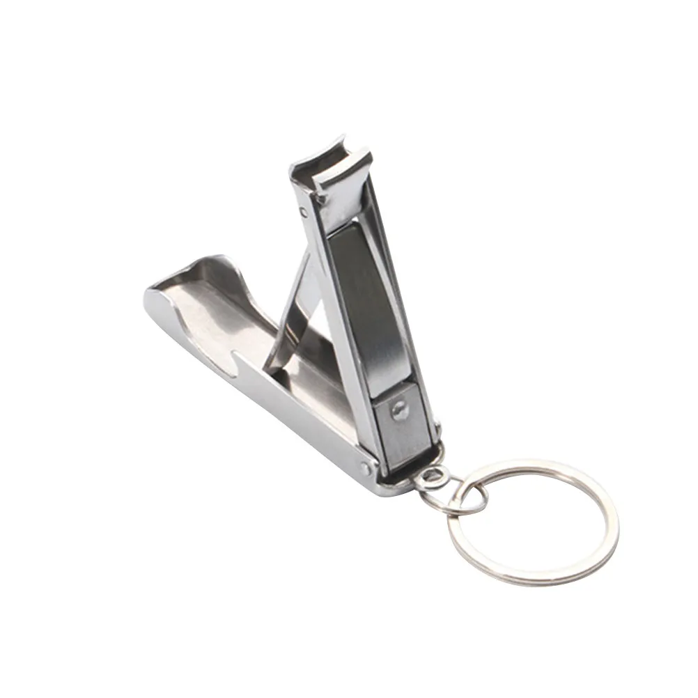 Triangular Steel Structure Stainless Steel Keychain Bottle Opener Folding Nail Clipper Corrosion Resistant Manicure Grooming
