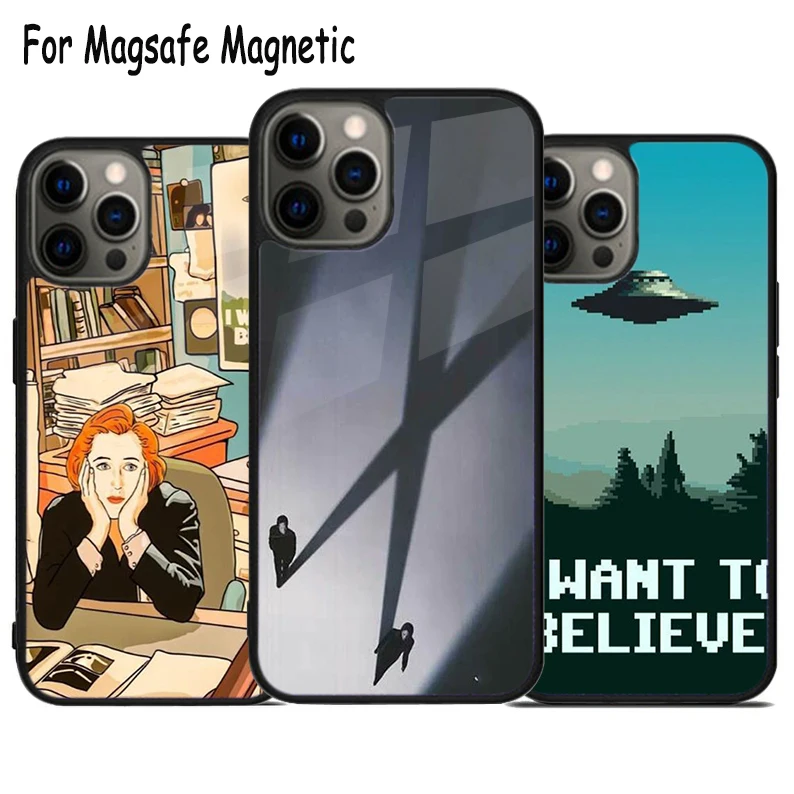 The X-Files Wireless Charge Magsafe Phone Case For iPhone 15 16 14 13 11 12 Pro Max Plus Magnetic Bumper Cover