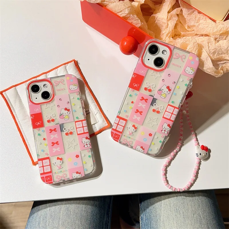 Sanrio Hello Kitty Phone Case For iPhone 15 14 13 12 11 Pro Max XR XS MAX 7 8 Plus Cute My Melody Kuromi Cartoon Case