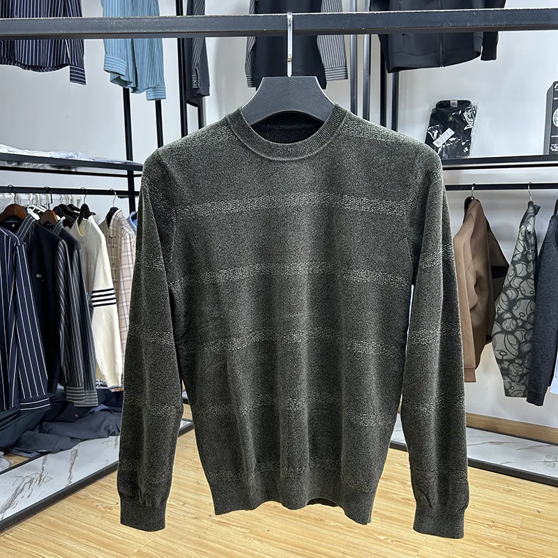 

Мягкий, приятный для кожи мужской вязаный свитер, повседневный осенне-зимний базовый слой, без бирки, удобная смесь полиэстера для отдыха