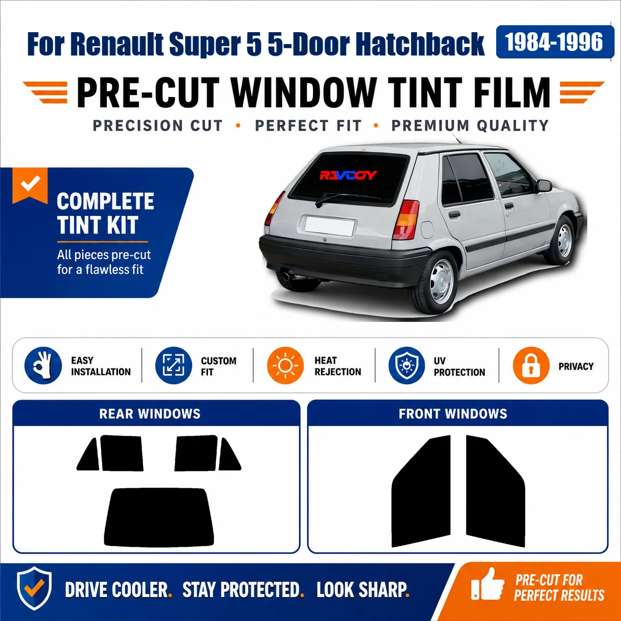 for-renault-super-5-5-door-hatchback-1984-1996-front-window-car-glass-solar-tint-film-ravooy-heat-block-privacy-kit-nano-ceramic