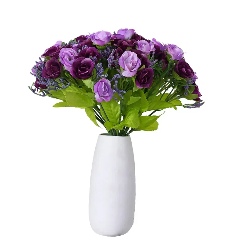 Simulated Rose Bouquet Home Decoration Small Rose Camellia Wedding Decoration Artificial Flowers Garden Decoration