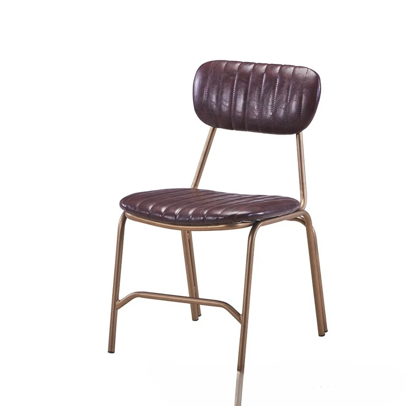 

American wrought iron single casual backrest industrial style retro cafe dining chair