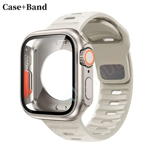 Silicone Strap For Apple Watch 44mm 45mm 41mm 40mm Bracelet + Screen Protectores Change to Ultra For iWatch Series 9 8 7 SE 6 5 - Image 35