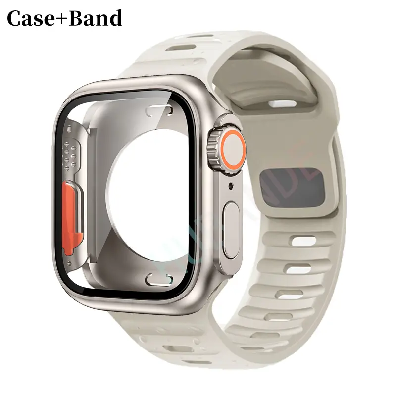 Silicone Strap For Apple Watch 44mm 45mm 41mm 40mm Bracelet + Screen Protectores Change to Ultra For iWatch Series 9 8 7 SE 6 5 - Image 35
