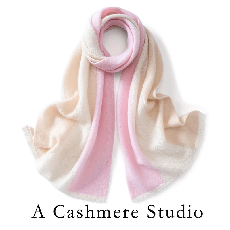 180*60CM Women'S Large Scarf Autumn And Winter Fashion Three-Color 100% Pure Cashmere Scarf Shawl Versatile Accessory