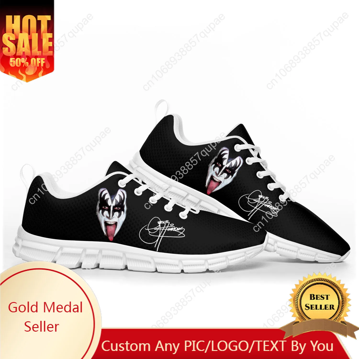 

Gene Simmons Rock Singer Sports Shoes Mens Womens Teenager Sneakers Casual Custom High Quality Couple Shoes White