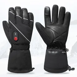 Sport all'aria aperta guanti da sci con palmo in PU più spessi inverno neve calda motoslitta moto Snowboard impermeabile antivento per donna uomo muslimah