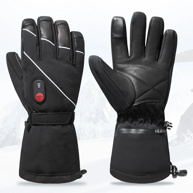 Outdoor Sport Thicker PU Palm  Ski Gloves Winter Snow Warm Snowmobile Motorcycle Windproof Waterproof Snowboard For Women Men ﻿