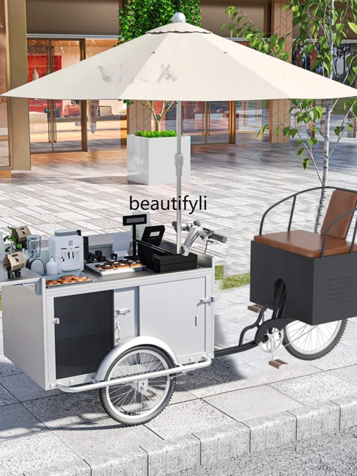 06Carrello dello spuntino della stalla carrello mobile multifunzionale elettrico del mercato notturno del BBQ del camion dell'al