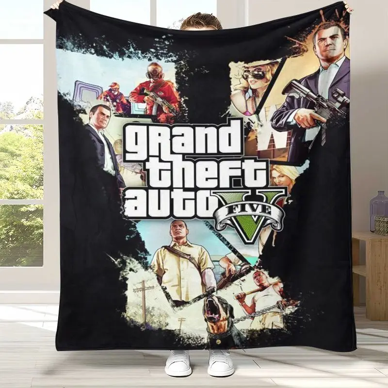 Game G-GTA San Andreas Soft Flannel Throw Blanket,Cozy Warm Blanket for Bed,Sofa,Living Room,Picnic,Camping,Home Decor,Gift