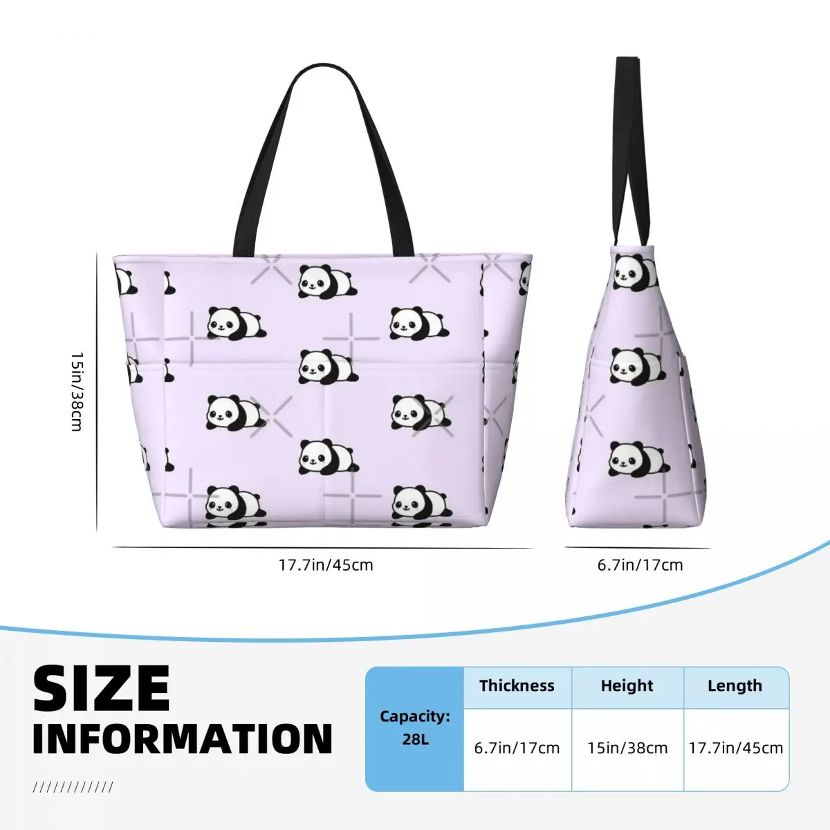 Panda Strand Reisetasche, Einkaufstasche modische Geschenke mit großer Kapazität Geburtstags geschenk Multi-Style-Muster