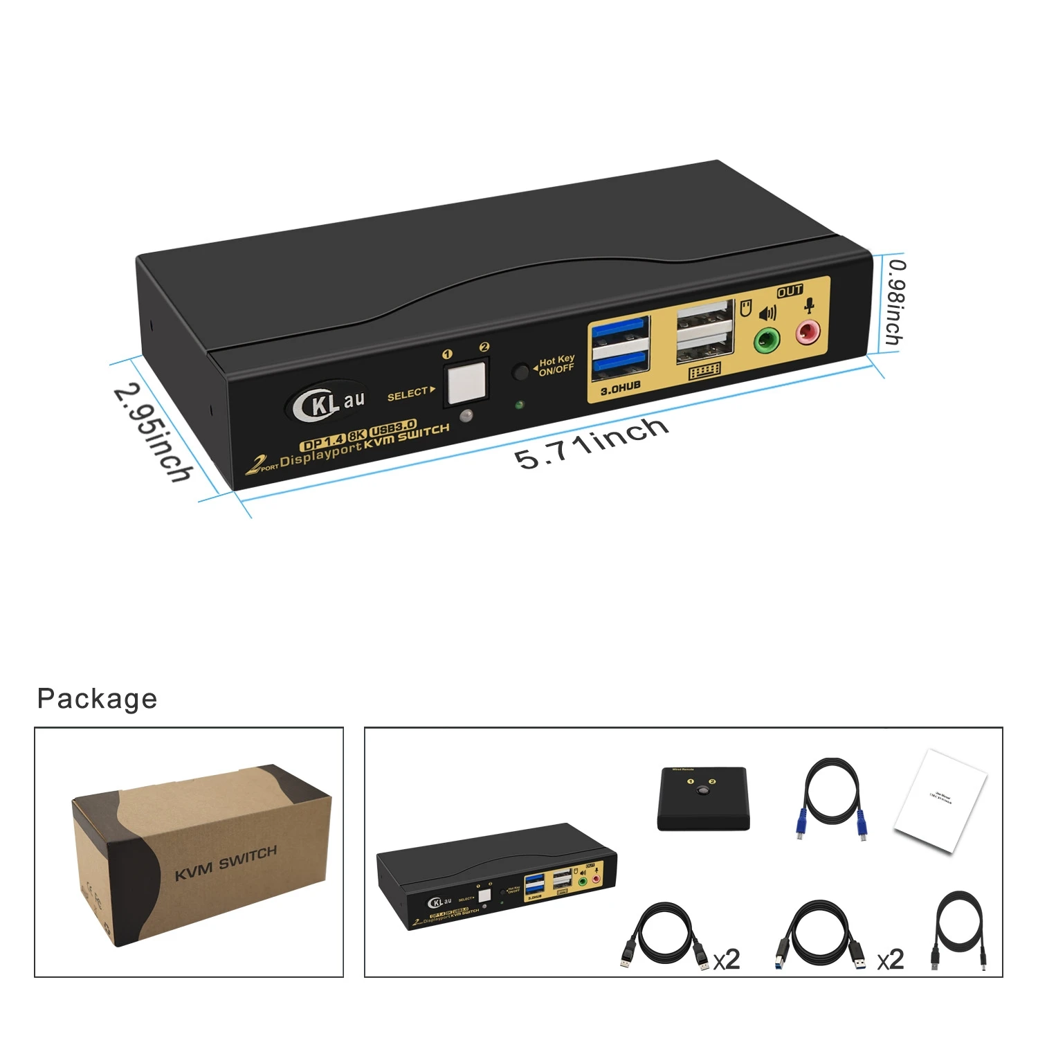 Imagem -06 - Displayport Kvm Switch dp 1.4 com Áudio Usb 3.0 Hub Portas 8k @ 60hz 4:4 k Ckl62dp