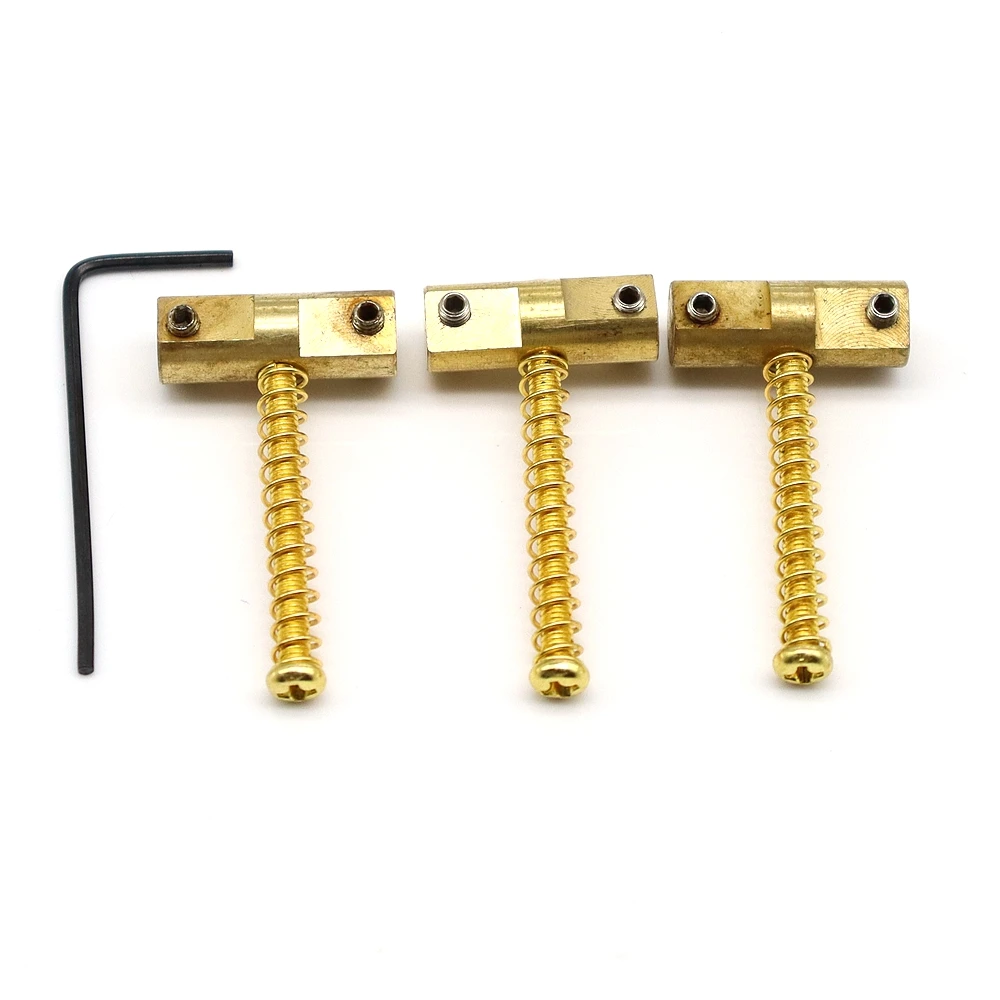 1 Set TL Gitarre Brücke Sättel Vintage Messing Kompensiert Sättel für Tele Style Gitarre Teil – Detail 9