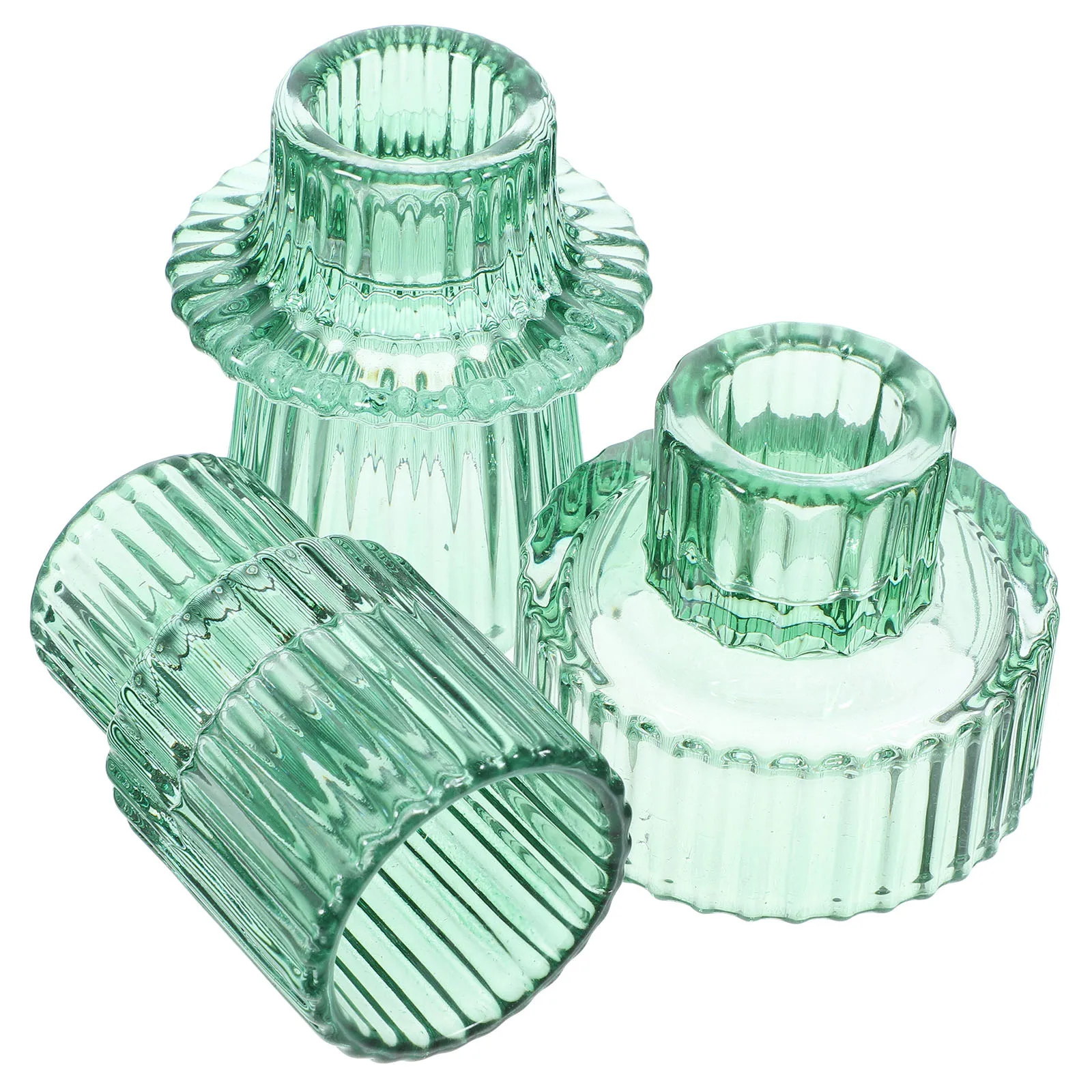 3Pcs Glass Candlesticks Holders Taper Stand Wedding Party Decoration Glass Candlestick Pillar Holder