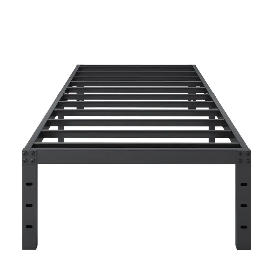 

Металлическая двуспальная кровать-платформа Frame Twin, 18 дюймов, без пружинного блока, основание для матраса, место для хранения, бесшумная, простая сборка