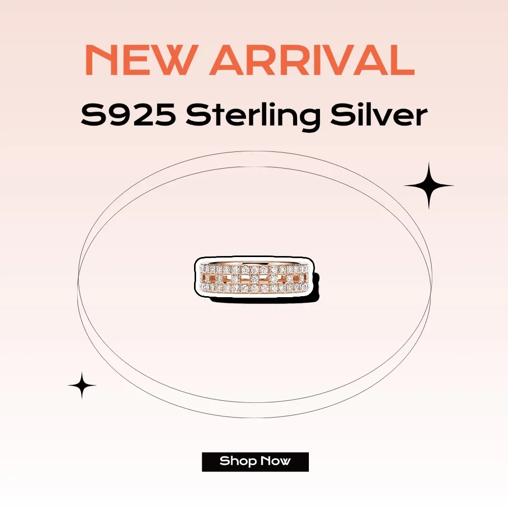 

High Quality S925 Sterling Silver Rings Luxurious Diamond Rings With Hollow Design, Luxurious Jewelry Charms Wedding Gift