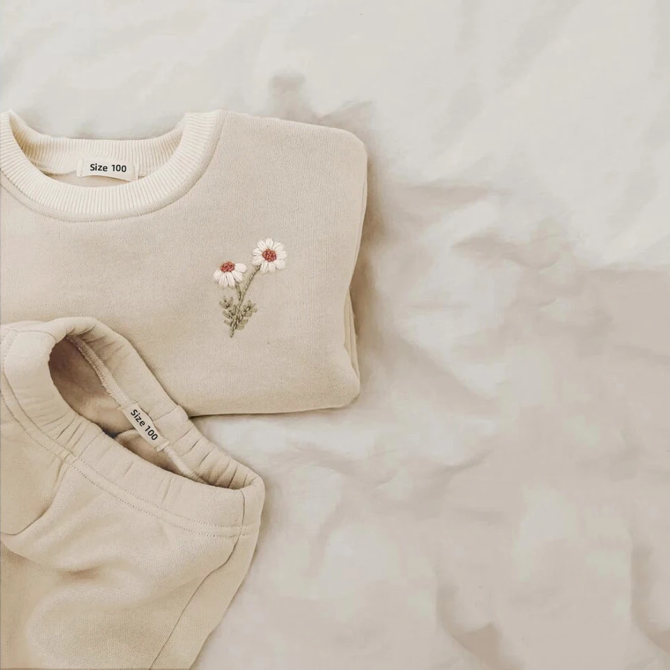 Winter Kleinkind Baby Jungen Mädchen Kleidungssets 0-6 Jahre Dicke Kinder-Sweatshirt-Anzüge Baby Mädchen Fleece Pullover Oberteile + Hosen Sets Herbst – Detail 1
